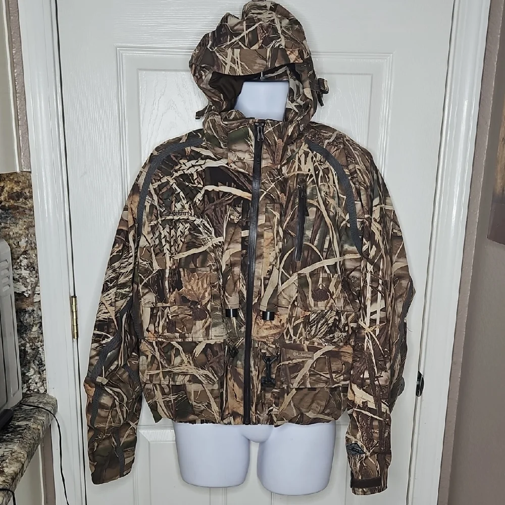 Columbia Men's PHG Omni Heat Tech Waterproof  Camouflage Jacket Size Medium